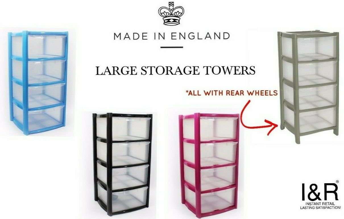 NEW PLASTIC STORAGE TOWER 3 4 5 6 TIER DRAWER OFFICE DESKTOP GARAGE MINI  SMALL