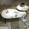 2PCS Stackable Coffee Table Marble Elegant Center Nest Side End Table Furniture