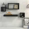 Set Of 4 Wooden Floating Cube Shelves Wall Hanging Storage Display Deco Shelving