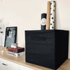 4X Foldable Canva Storage Collapsible Box Clothes Organizer Fabric Cube Black UK