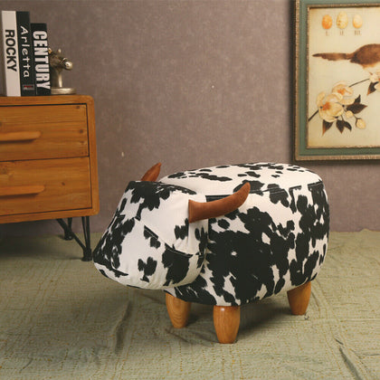 Cow Shape Animal Stool Ottomans Footstool Lint Gift Child Kids Adult