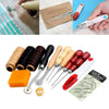 13Pcs Leather Craft Hand Stitching Sewing Tool Thread Awl Waxed Thimble Kit