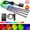 4x RGB LED 8Color Under Car Tube Strip Underglow Neon Light Wireless Remote 12V (4in1 Car Light+Remote)