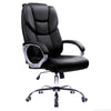 Ergonomic High Back Black Office Chair Gas Lift Swivel PU Leather Chrome Base