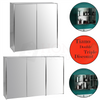 Bathroom Cabinet Double Triple Door Stainless Steel Wall Mounted Mirror Storage