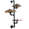 3 Tiers Industrial Pipe Wooden Metal Wall Floating Shelf Storage Shelving Unit