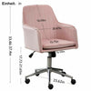 Pink Velvet Office Chair Swivel Padded Seat Adjustable Computer Desk Armchair UK