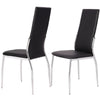 X Chrome Glass Dining Table+2/4 Slope Chairs Faux Leather Metal Legs Living Room