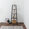 5 Tiers Corner Shelf Unit Ladder Bookcase Industrial Bookshelf Storage Rack