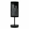 Metal LED Touch Table Lamp Modern New York Skyline Cut Out Design Gloss Black