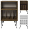 Novogratz Concord Turntable Stand Cabinet Unit & Vinyl Storage White Walnut Oak