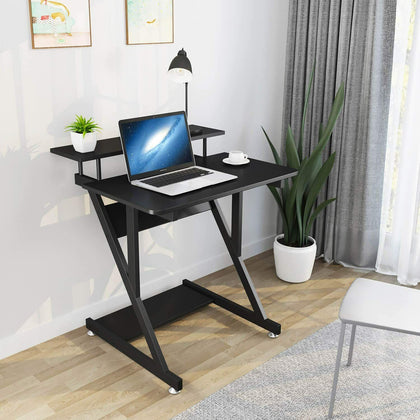 Computer Desk with Monitor Stand & Printer Shelf for Gaming Writing Home Office