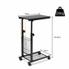 C-Shaped Sofa Side Table Adjustable Mobile Bed End Table Laptop Stand W/ Basket