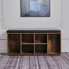 Hallway Shoe Bench Cabinet Cushioned Rustic Wood Shoes Organizer Rack Cupboard