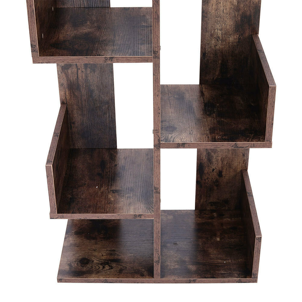 Industrial Wooden Bookcase Book Shelf Storage Display Shelving Unit Home Office