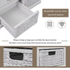 Shoe Storage Bench with 3 Drawers and 3 Rattan Baskets for Living Room Entryway