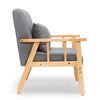 Mondeer 1&2 Seater Armchair Couch Sofa Wooden Fabric Linen w/cushion Lounge Grey