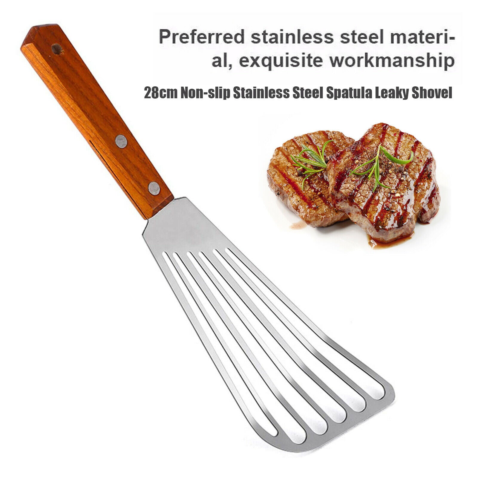 Stainless Steel Fish Slice Frying Spatula Leaky Shovel Kitchen