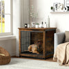 Wood Large Dog Pet Crate Furniture Sofa Side End Table Movable Tray 2 Metal Door