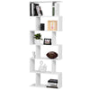 4/6 tier Bookcase S Shape Divider Display Shelves Storage Wooden Modern White