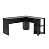 L-shaped Corner Computer Desk PC Workstation Table Home Office Book Shelves
