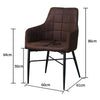 2* Brown/Grey Faux Leather/PU Dining Chairs Armchairs Padded Office Dining Room