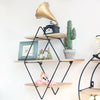 3 Tier Floating Shelves Metal Wood Wall Shelf Hanging Decor Storage Display Rack
