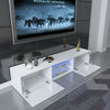 160cm Modern TV Unit Cabinet Stand High Gloss Doors with LED Lights Drawers