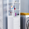 Storage Cabinet White Floor Standing Tall Bathroom MDF Wood Cupboard
