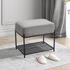 Bedroom Vanity Stool Thick Padded Stool Chair Metal Frame Shoe Rack Home Seating