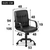 Small PU Home Office Chair Computer Task Chair Swivel Chair Meeting Room Black