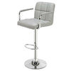 Pair of Breakfast Bar Stool PU Seat Swivel Kitchen Gas Office Chair Lift Grey
