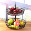 2 Tier Metal Wire Fruit Bowl Basket Storage Holder Stand Kitchen Vegetable Rack