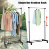 Adjustable Rolling Garment Hanger Scalable Portable Rail Clothes Rack w/ Wheels