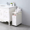 White Bathroom Storage Cabinet Narrow Cabinet Shelf Cupboard Unit Free Standing