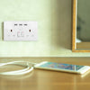 Double Wall UK Plug Socket 2 Gang 13A + 3 USB Charger Port Outlets Plate UK
