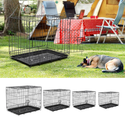 Dog Cage Metal Wire Cat Rabbit Puppy Carrier Crate Kennel Indoor Outdoor Cage