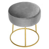 Round Vanity Bedroom Velvet Dressing Table Chair Stool Pouffe Metal Golden Leg