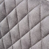 White Dining Kitchen Table Set with 4 Grey Quilted Fabric Chairs Black Metal Leg