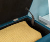 OTTOMAN STORAGE UNIT BLANKET BOX HOPSACK FABRIC BENCH STOOL TEAL