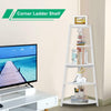 White 5 Tier Corner Bookshelf Display Shelving Storage Home Office Plant Stand