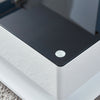 Coffee Table End Table with 2 Storage Drawers Glass Top Livingroom Black White
