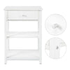 White Bedside Table Cabinet Side End Table Nightstand Storage Organizer 3 Tier