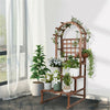 3 Tier Wooden Plant Stand with with Arch Display Lattice Trellis Climbing Shelf