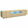 Modern TV Unit Cabinet Stand High Gloss Doors 200cm with LED Lights Drawers