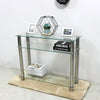 Modern 3 Tier Glass Console Table With Chrome Legs Hall Table Home Living Room
