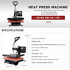 25x30cm Heat Press Machine Sublimation Printer Digital Transfer