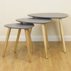 SALE Grey & Wood Scandinavian Modern Set of 3 Room Nested Coffee/End Tables #391