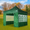 Heavy Duty Steel Frame Gazebo w/Sides Waterproof Party Tent Marquee 3x3m Green