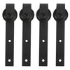 10 FT Industrial Black Sliding Barn Wood Door Track Roller Rail Hanger Hardware